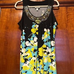 Dress Barn Ladies XL  Embellished Neckline  Blouse